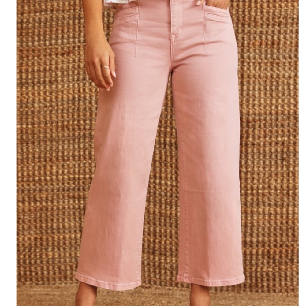 Altar’d State Pink Sutton Wide Leg Pants